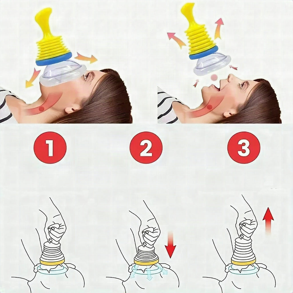 Sistema de rescate LIFEGUARD mostrando el mecanismo no invasivo para despejar vías respiratorias en situaciones críticas.