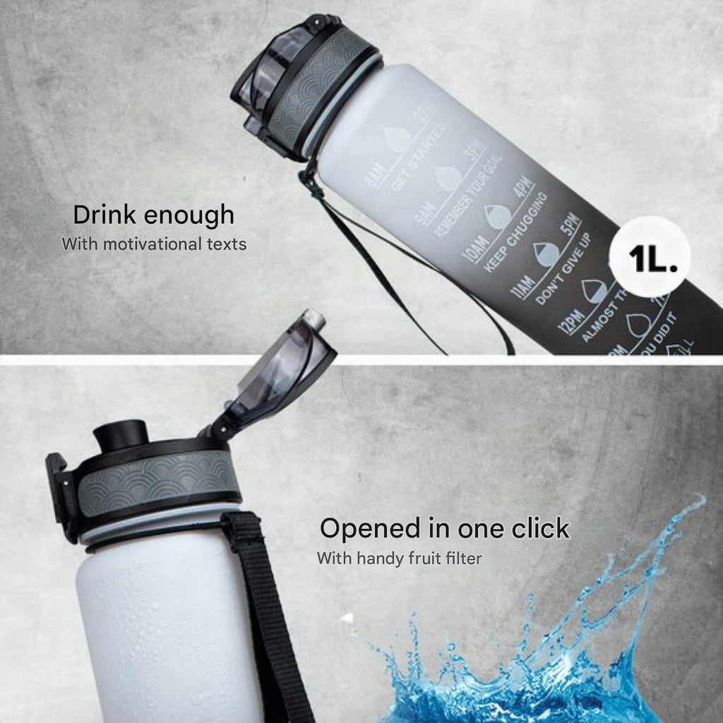 Botella de agua con marcador horario HydraHero – ¡Mantente fresco e hidratado!
