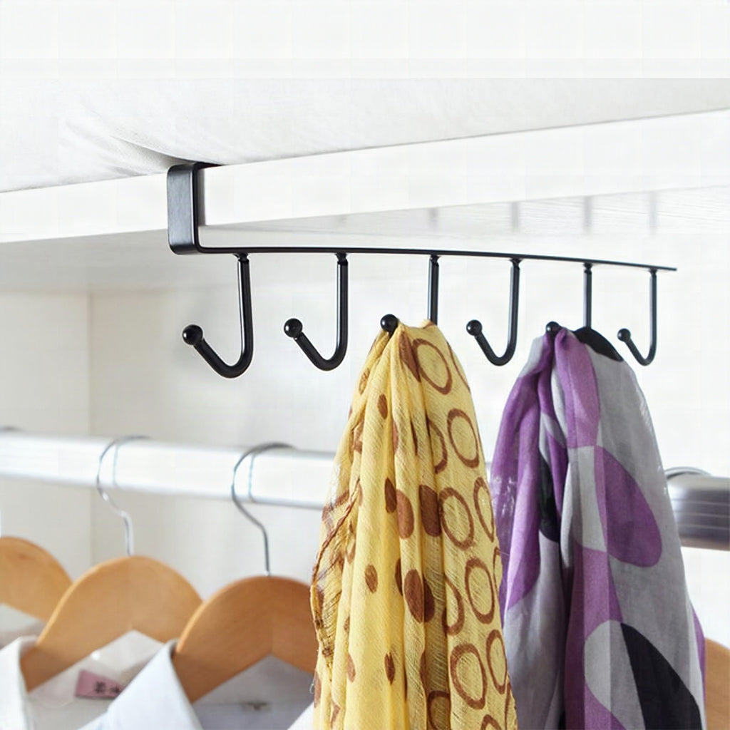 Colgador bajo mueble con 6 ganchos