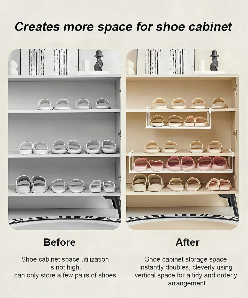 Organizador de zapatos multifuncional con clips de acero inoxidable