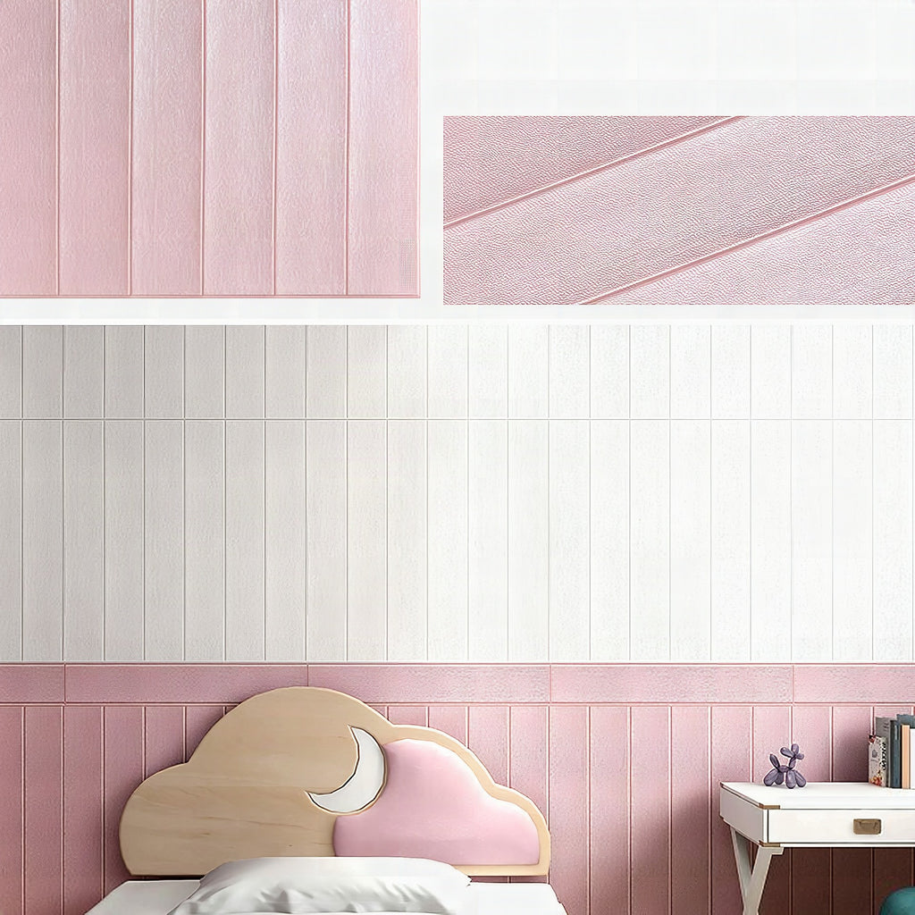 Panel decorativo autoadhesivo con imitación de veta de madera y respaldo de espuma