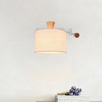 Aplique de pared con pantalla de tambor en tela, 1 luz, estilo contemporáneo