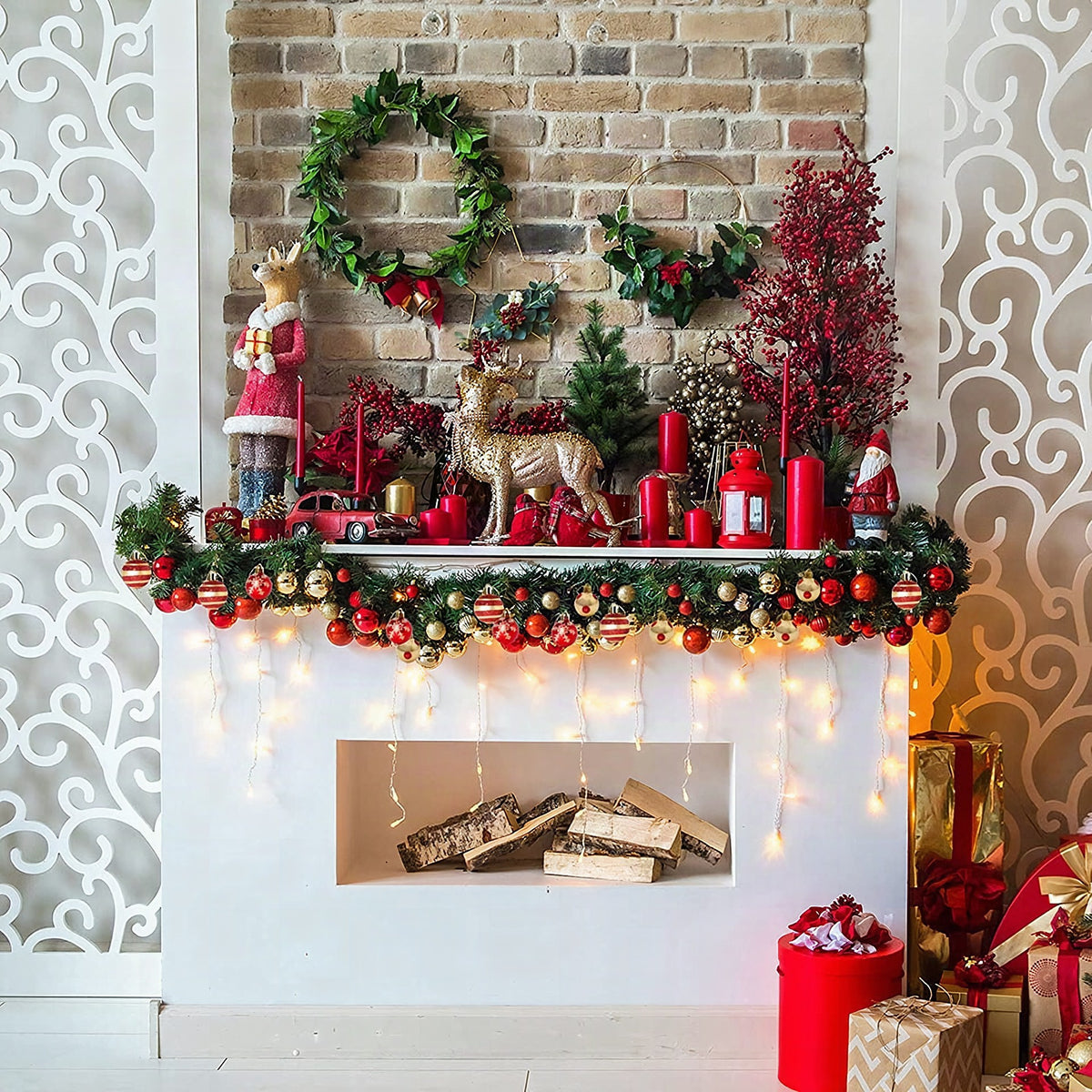 Set de 50 bolas de Navidad decorativas de 4 cm hechas a mano
