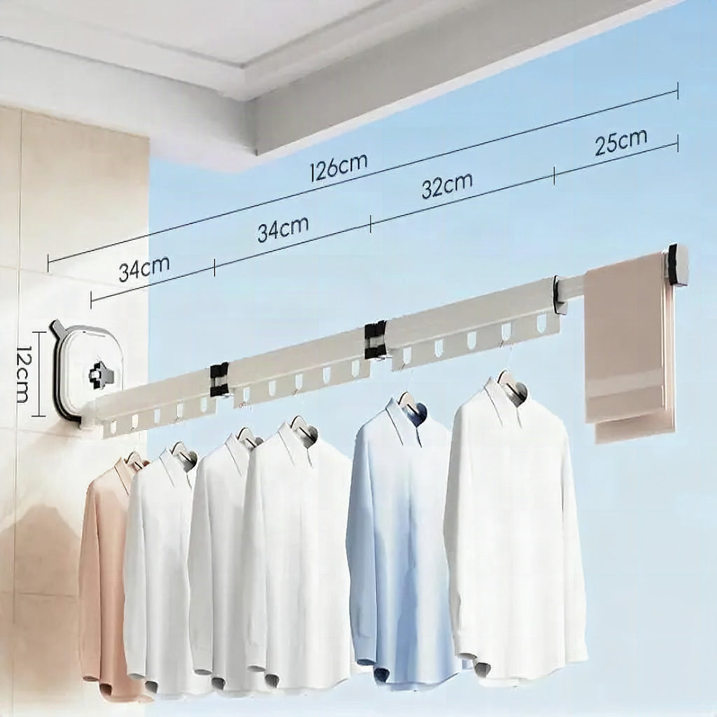Tendedero plegable de pared con ventosas