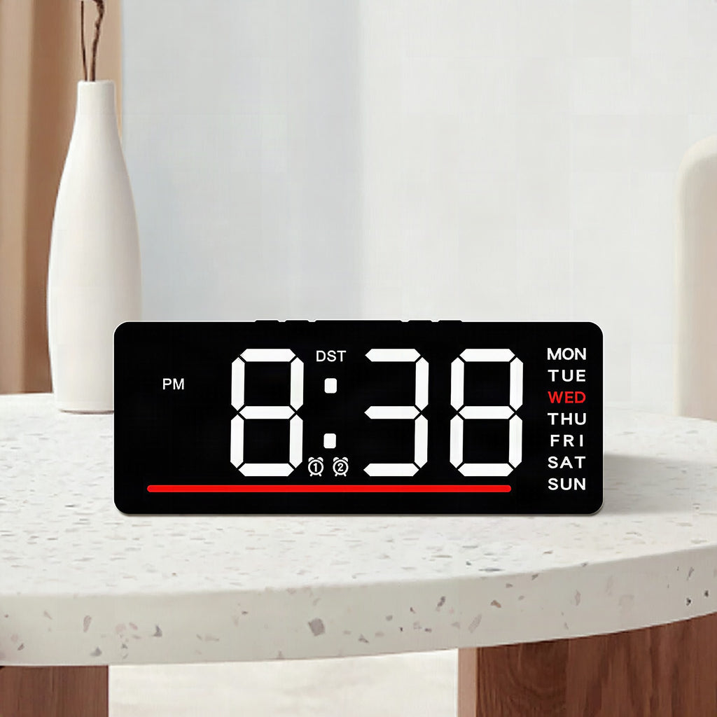 Reloj despertador digital con pantalla LED grande y alarmas múltiples