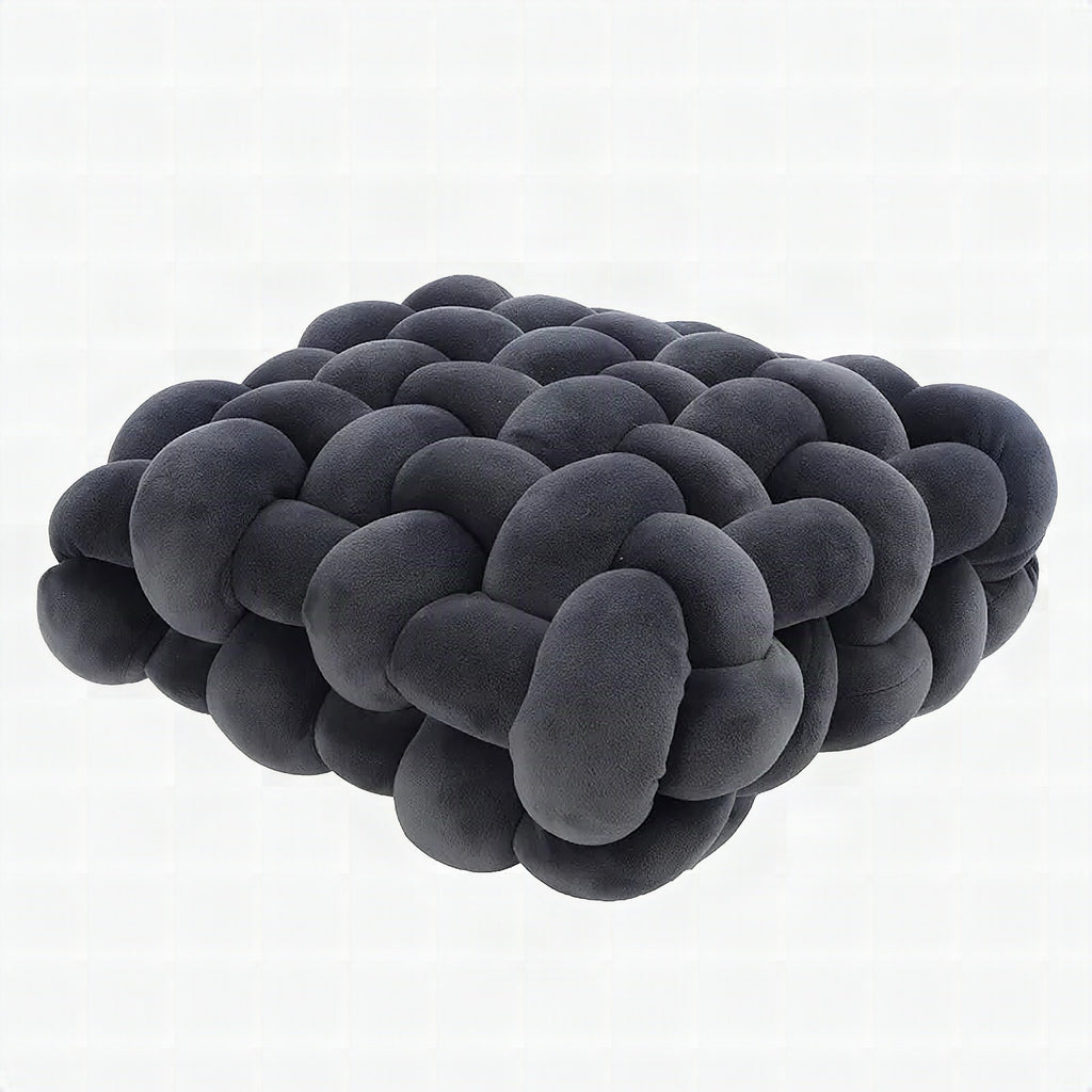 Cojín decorativo de nudo trenzado en terciopelo suave con relleno