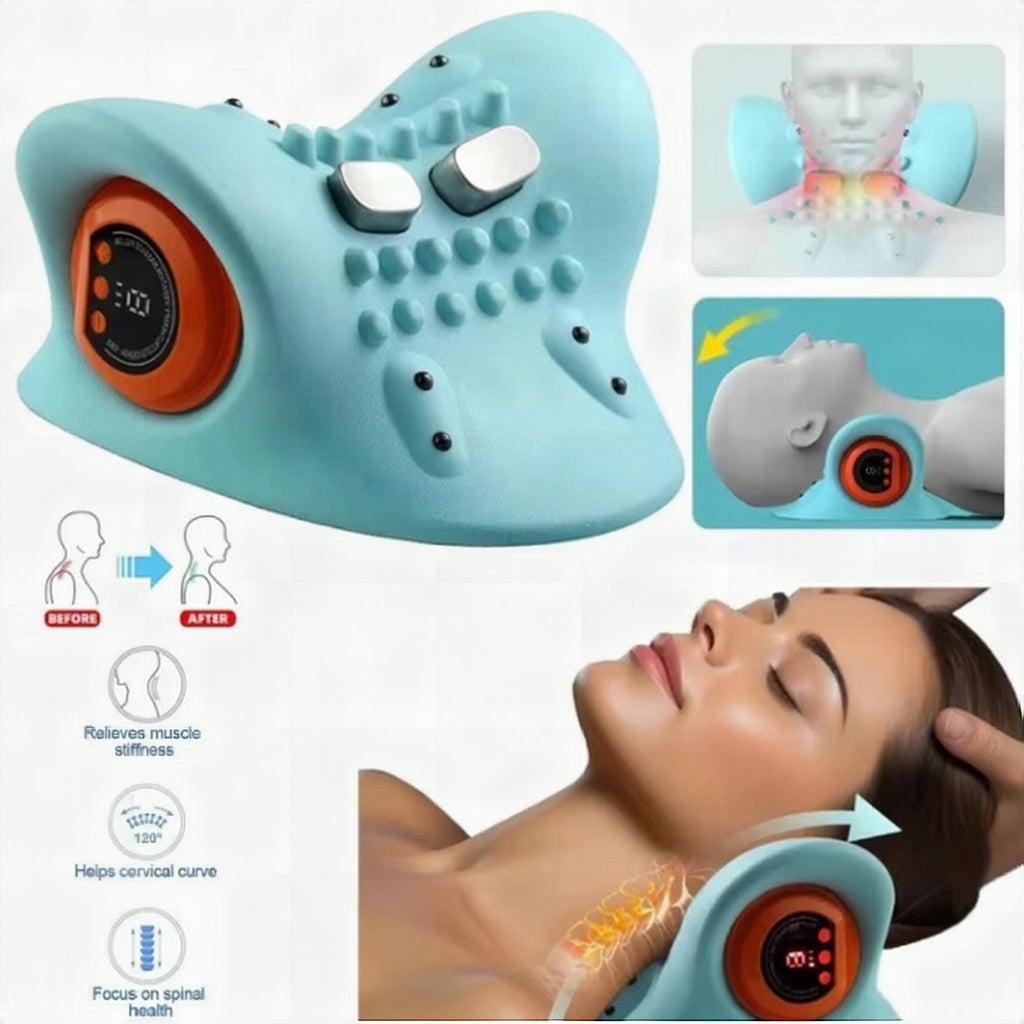 Masajeador cervical eléctrico con calor y terapia de pulsos