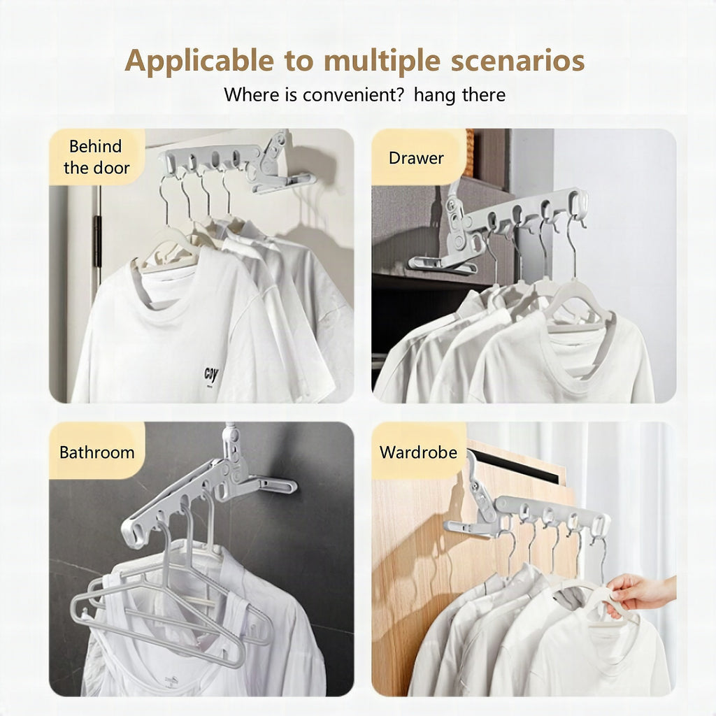 Tendedero plegable de viaje con 5 ganchos