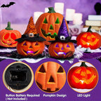 Set de calabazas luminosas Jack O'Lantern – Decoración de Halloween con luz a pilas