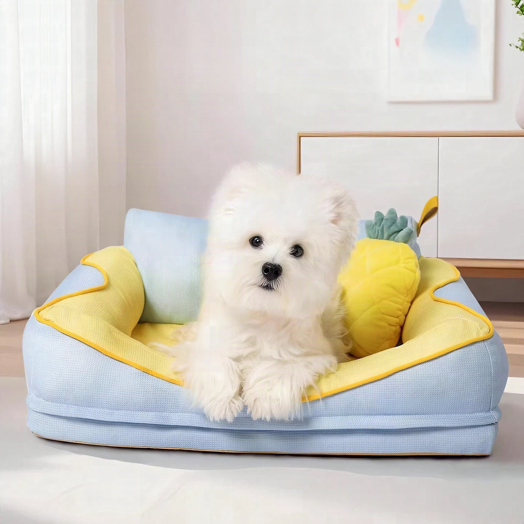 Sofá cama para perros con bordes elevados