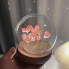 Lámpara de noche LED con tulipanes artificiales hechos a mano