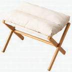 Taburete plegable con acolchado confortable y estructura de madera resistente