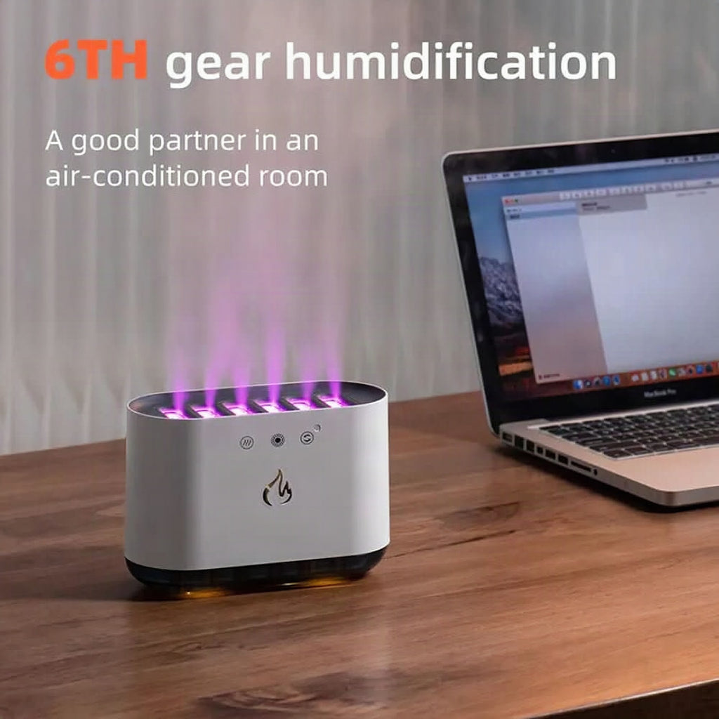 Humidificador con iluminación LED de 7 colores y 6 boquillas de nebulización