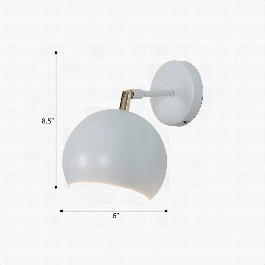 Aplique de pared ajustable de metal estilo industrial blanco con 1 luz