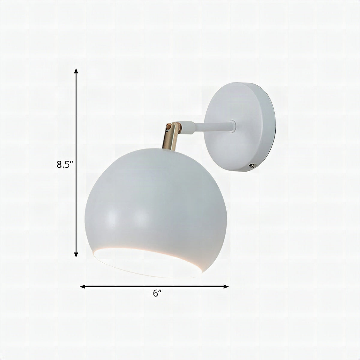 Aplique de pared ajustable de metal estilo industrial blanco con 1 luz