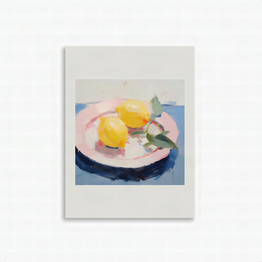 Póster Plato con limones