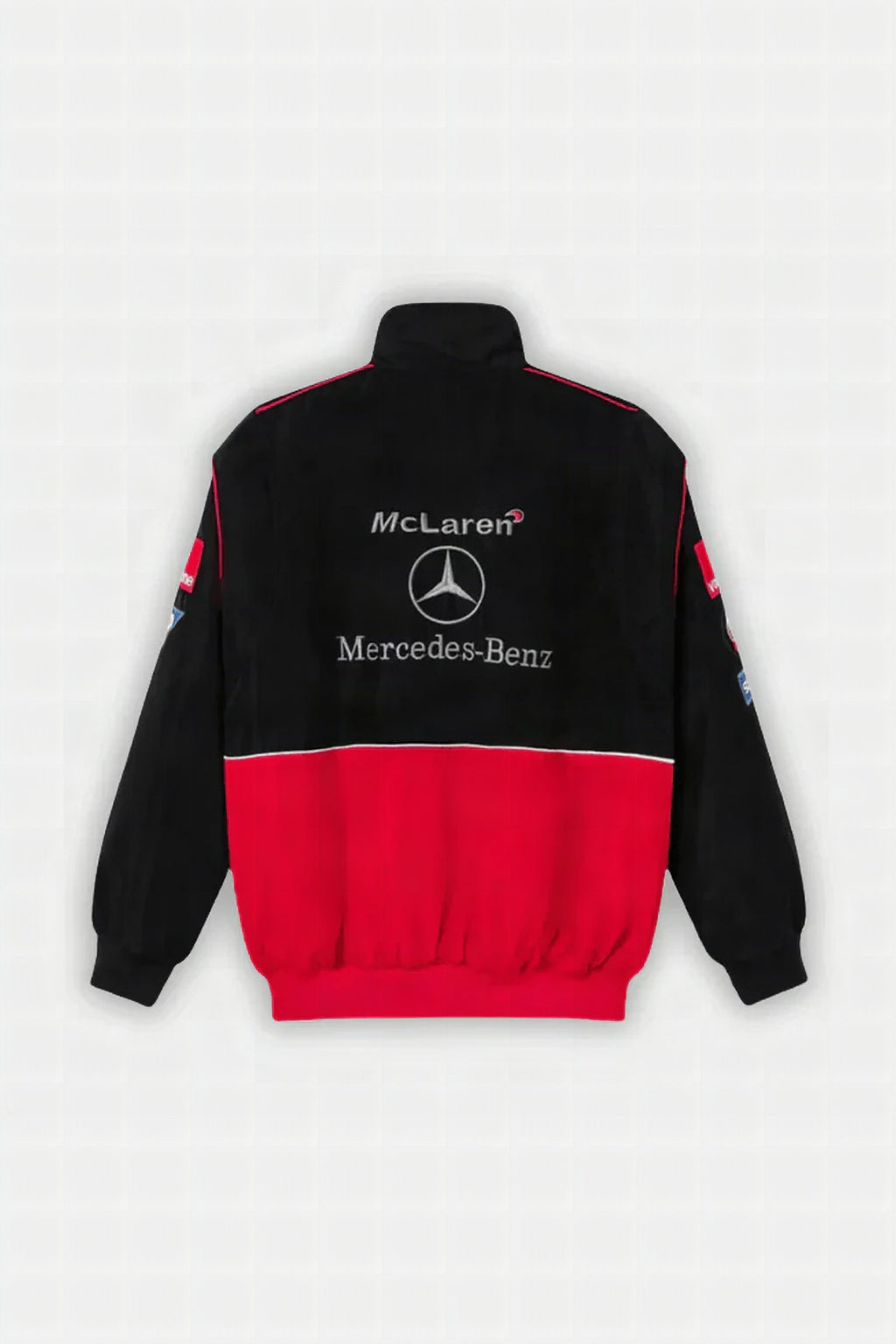 Chaqueta de carreras McLaren x Mercedes-Benz Vintage – Edición Roja – Unisex – Retro