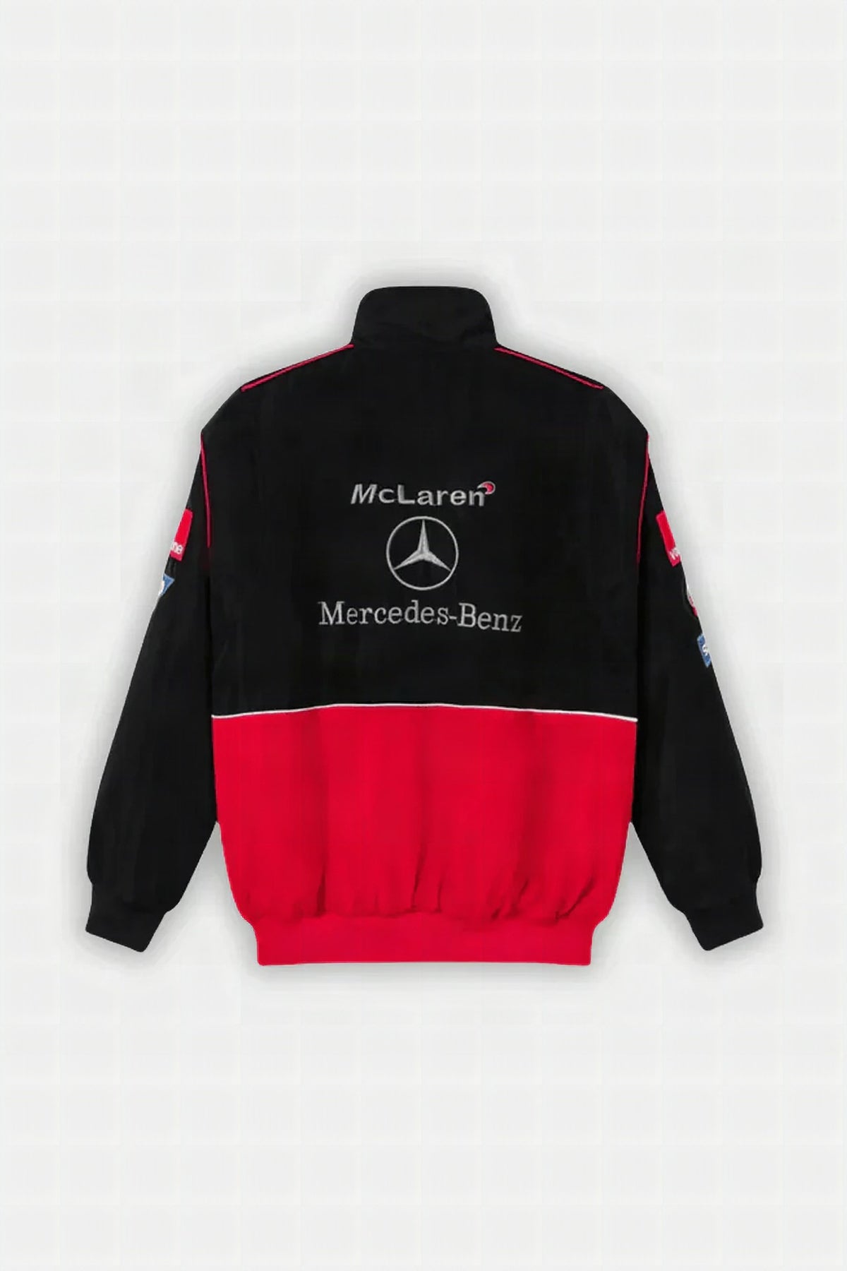 Chaqueta de carreras McLaren x Mercedes-Benz Vintage – Edición Roja – Unisex – Retro