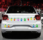 Imanes navideños reflectantes para coche con diseño de bombillas
