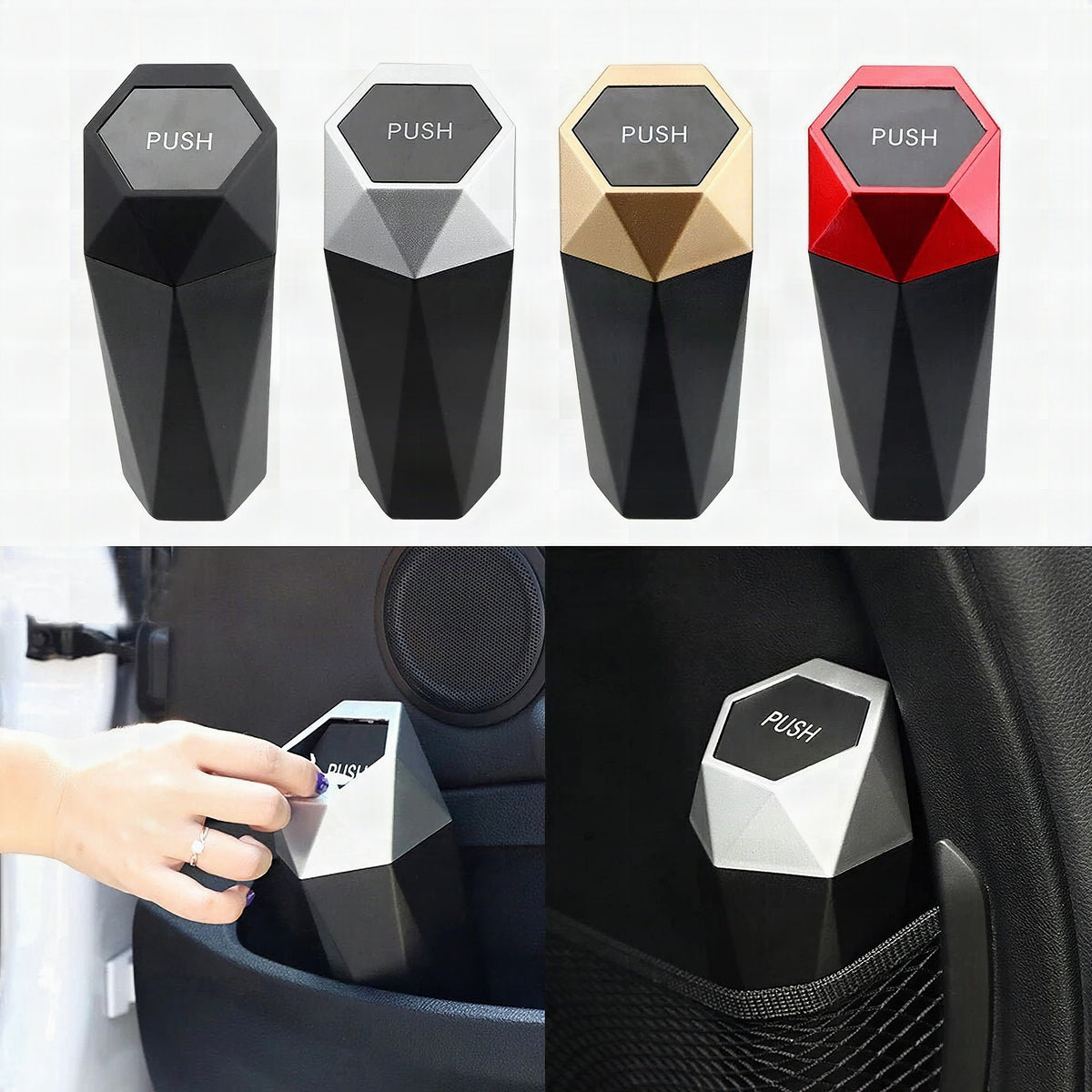 Papelera para coche — mini cubo de basura para portavasos