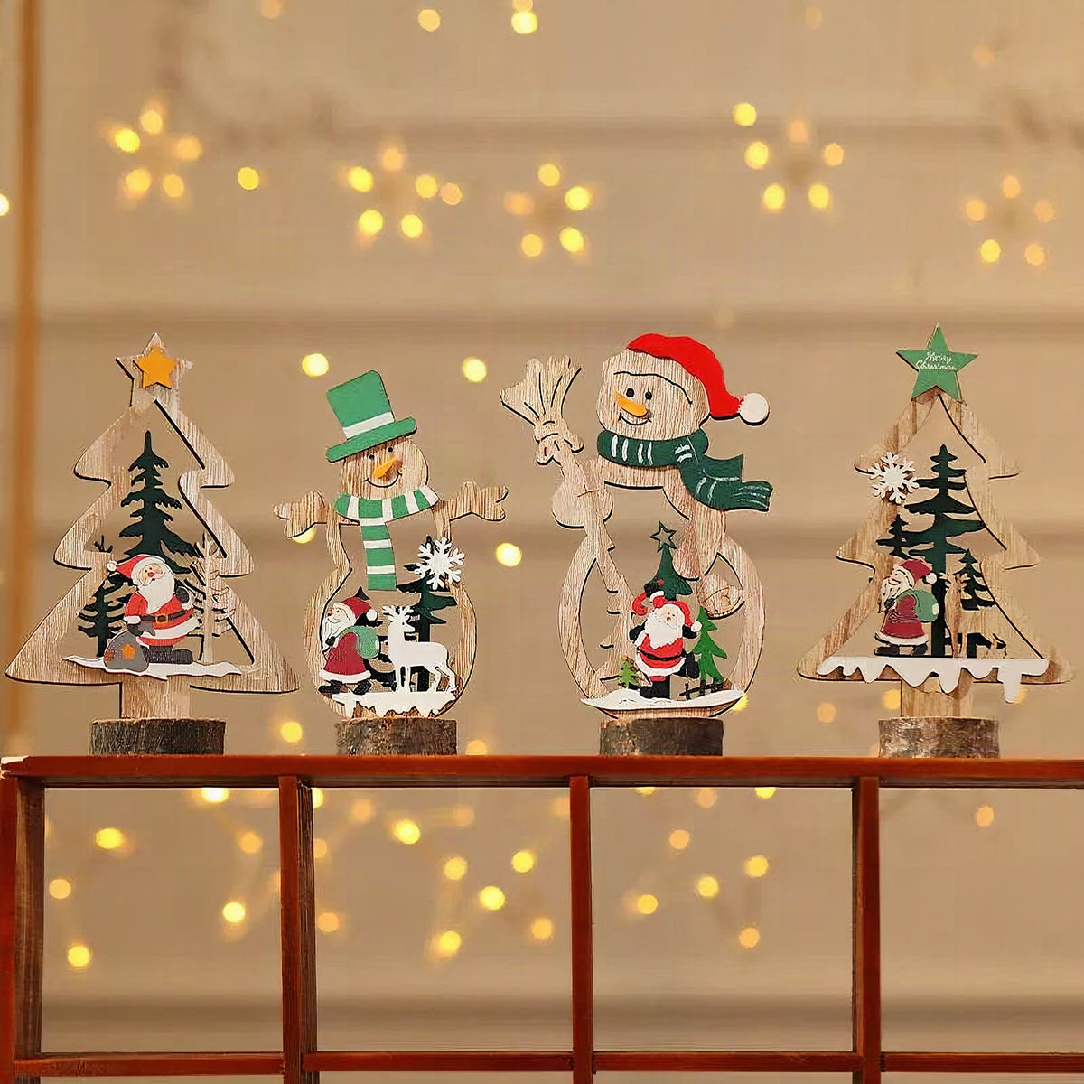 Figura decorativa de madera para Navidad