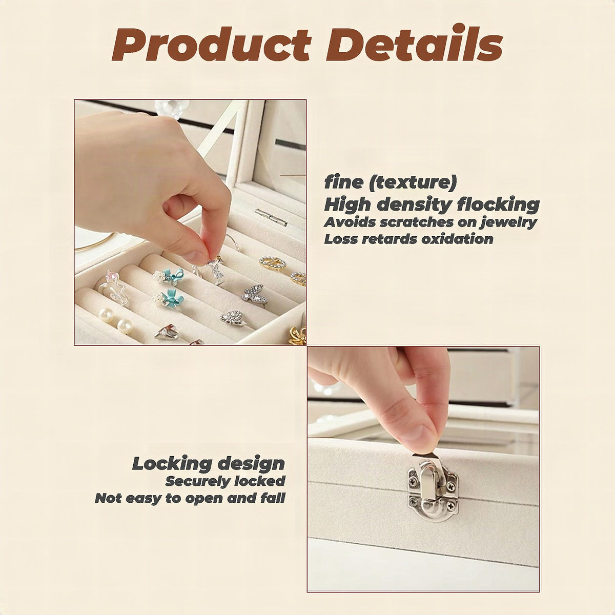 Joyero organizador con protección antioxidante