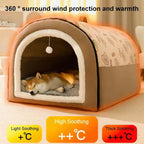 Caseta acogedora para perros lavable para invierno