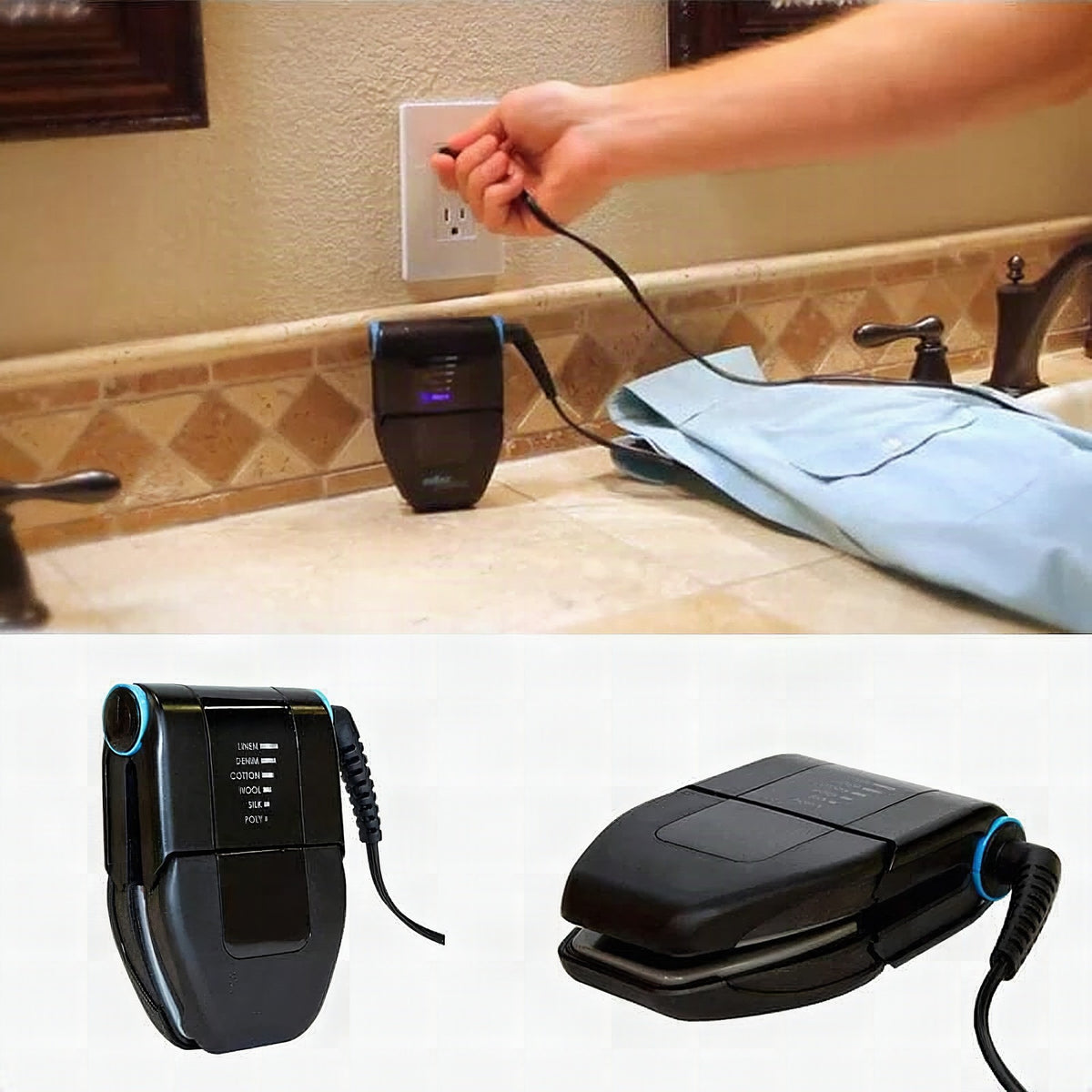 Plancha eléctrica plegable de viaje portátil
