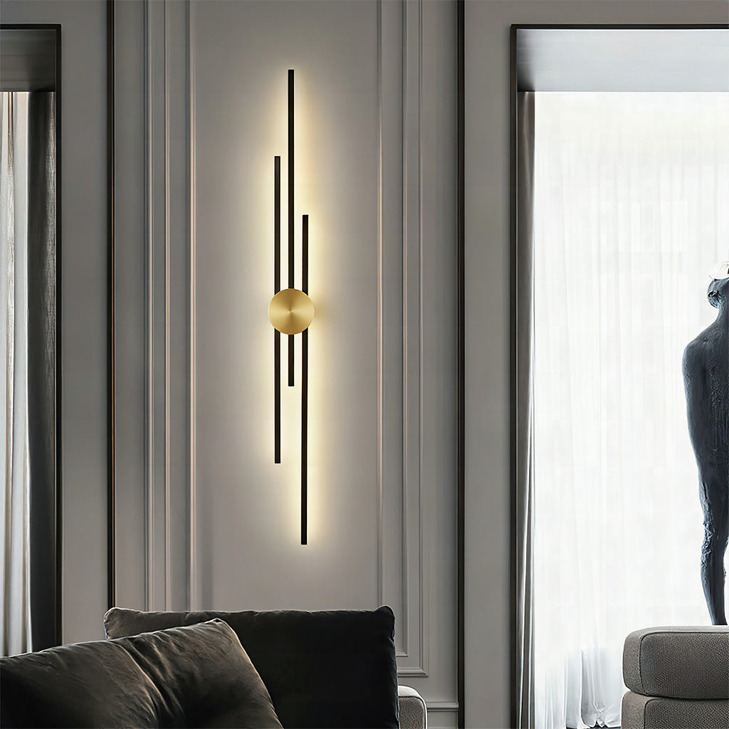 Aplique de pared LED vertical moderno de hierro