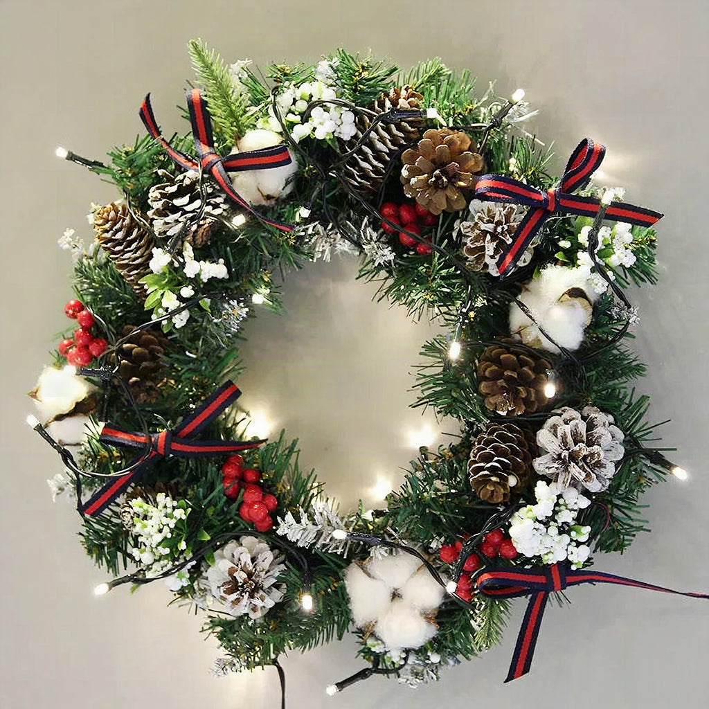Corona de Navidad decorativa de PVC de 30 cm o 40 cm