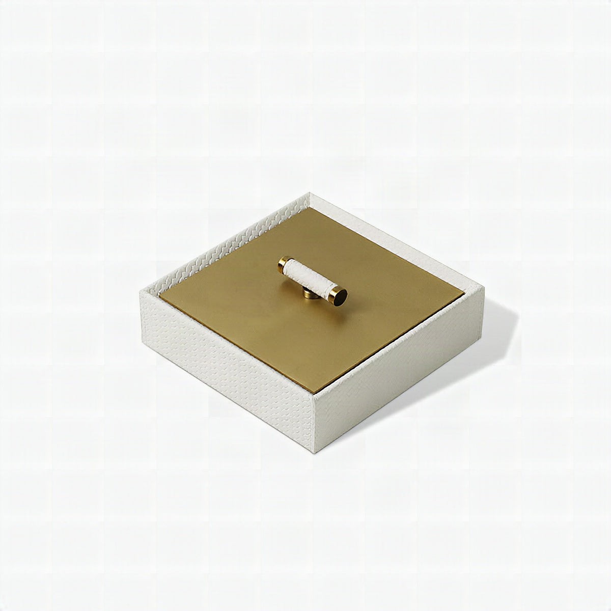 Caja decorativa elegante con tapa dorada
