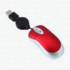 Ratón USB portátil con cable retráctil