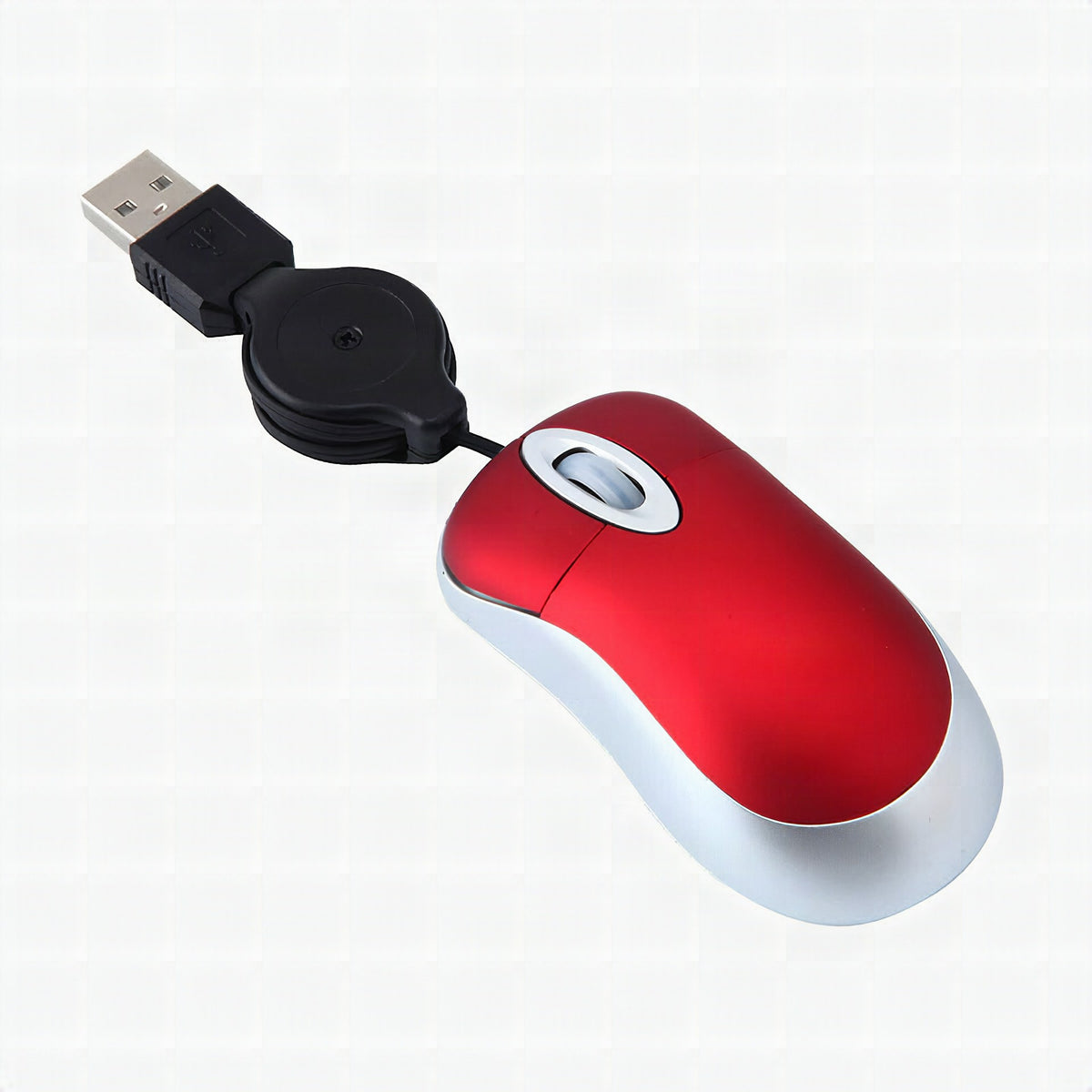 Ratón USB portátil con cable retráctil