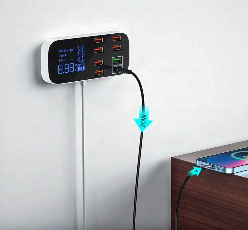 Cargador USB múltiple Eindhoven con carga rápida