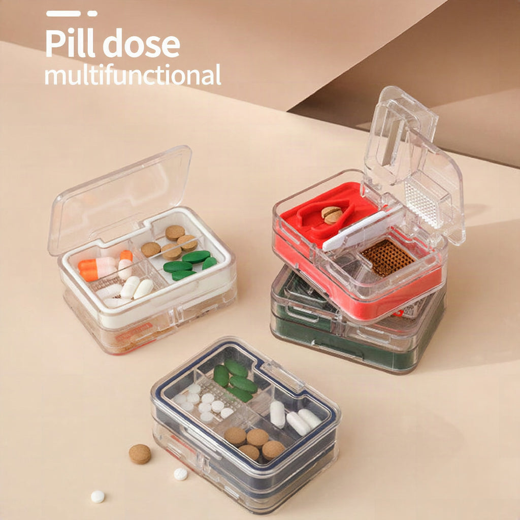 Pastillero portátil multifuncional con compartimentos