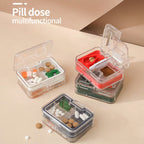Pastillero portátil multifuncional con compartimentos