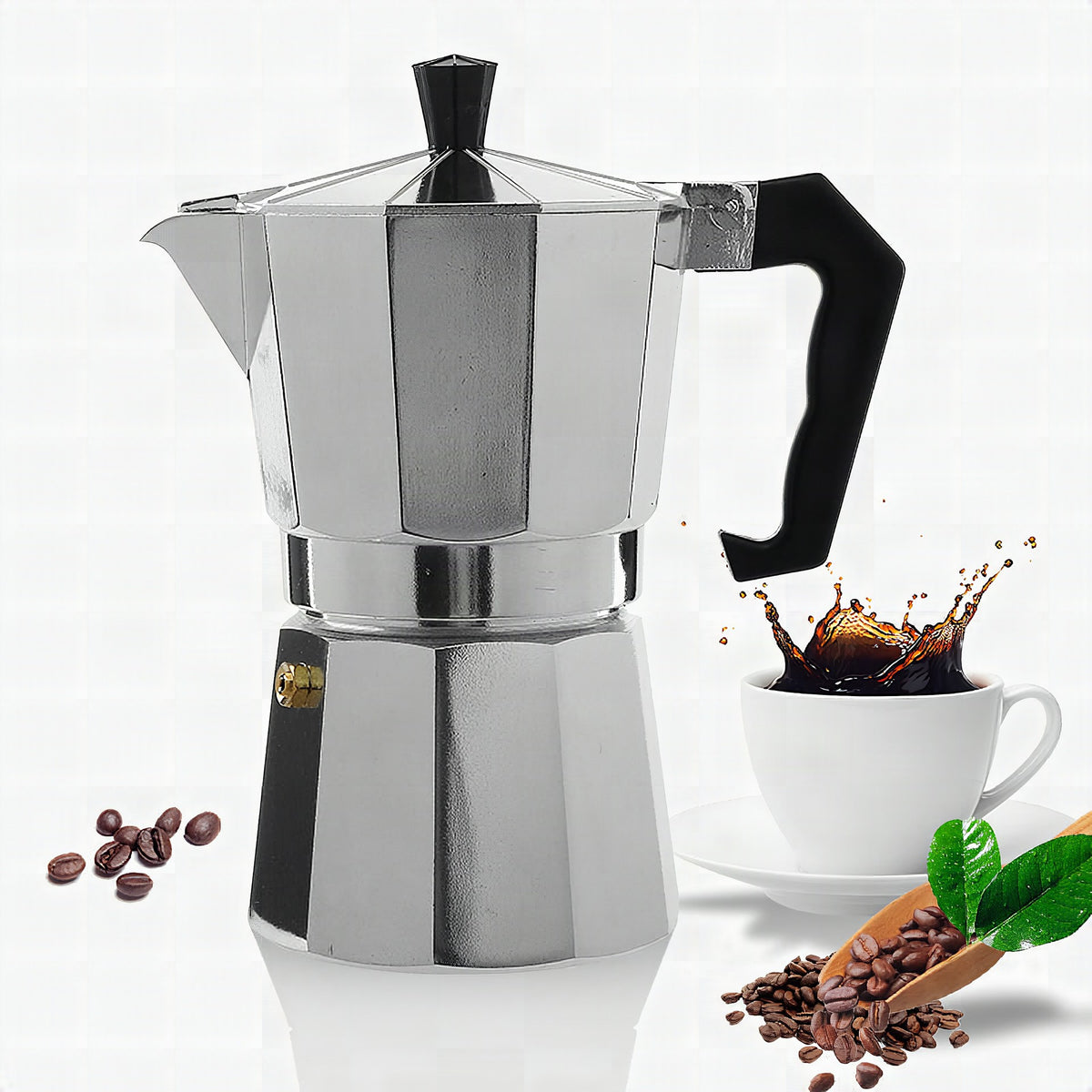 Cafetera italiana clásica para vitrocerámica – Moka de 12 tazas