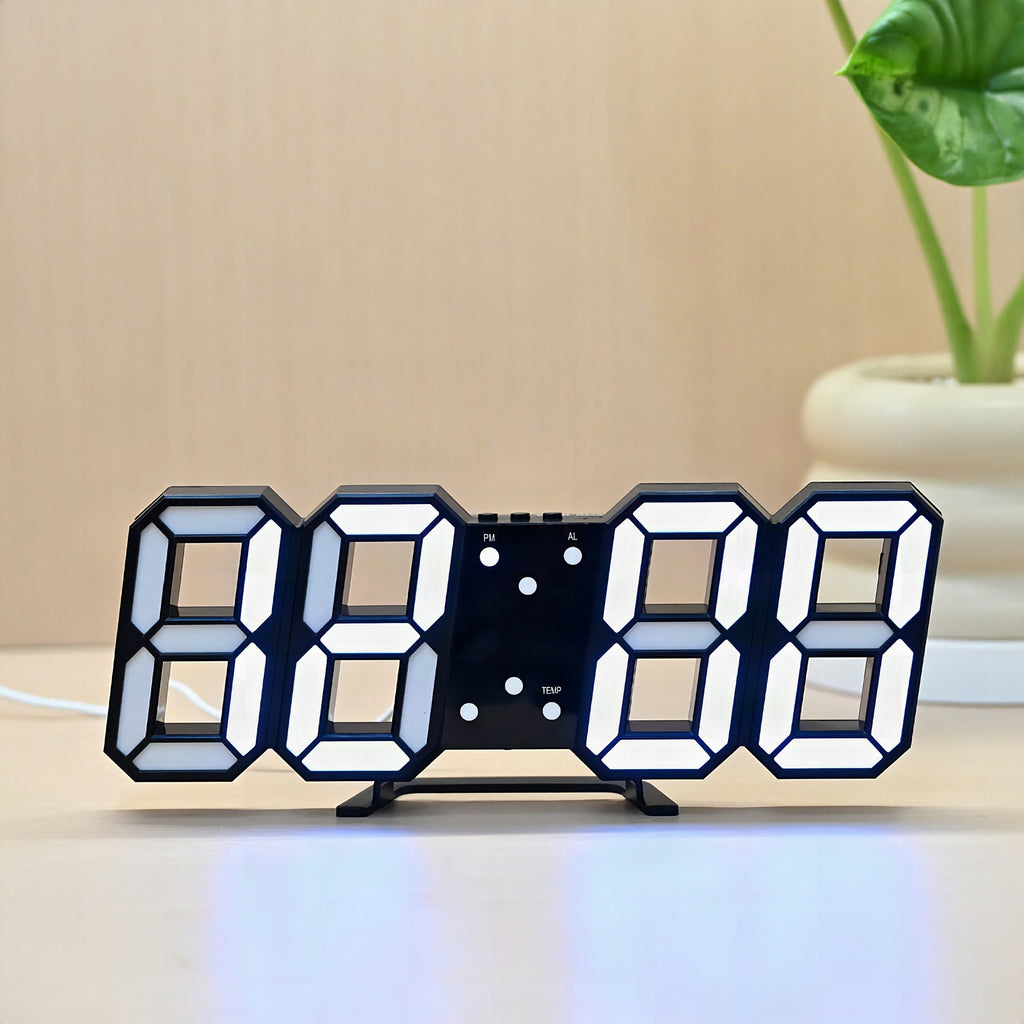 Reloj despertador digital 3D LED de pared o sobremesa