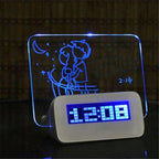 Despertador digital LED con pizarra fluorescente