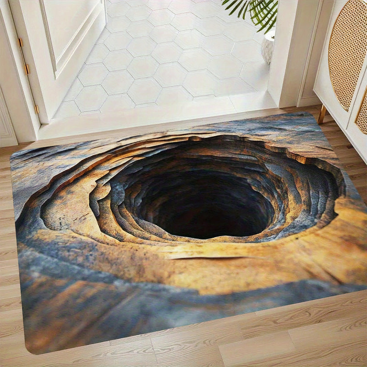 Alfombra decorativa con diseño de espirales artísticas