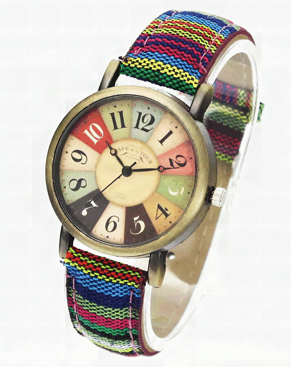 Reloj retro Wise con correa de lona denim – Estilo vintage unisex