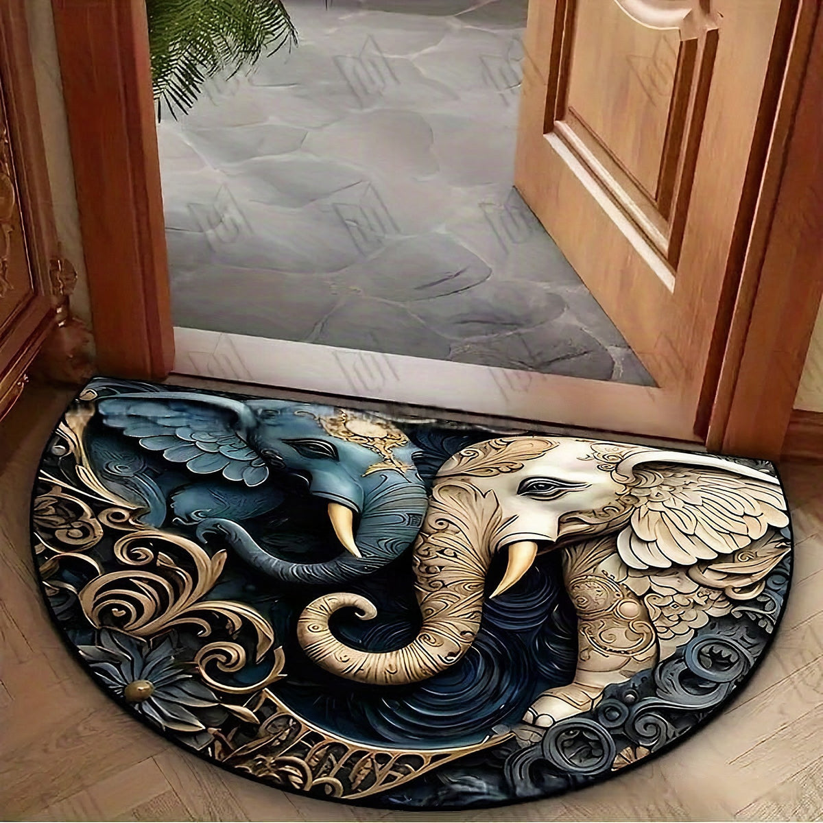 Alfombra redonda artística con diseño mandala