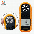 Anemómetro digital portátil con termómetro y pantalla LCD