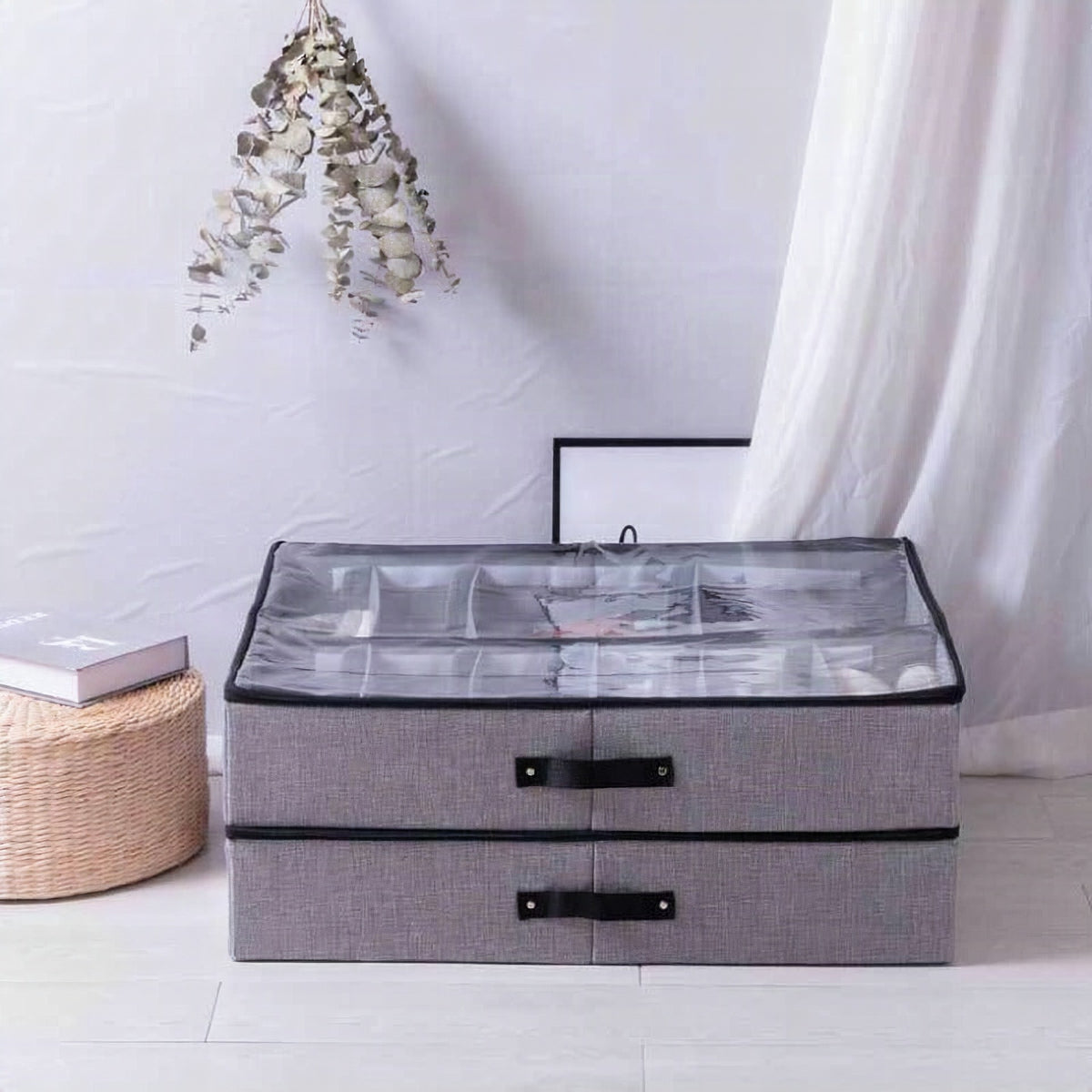 Organizador de zapatos plegable con 12 compartimentos