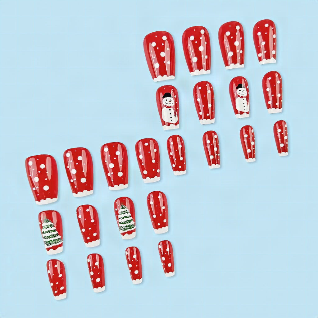 Uñas postizas de diseño navideño