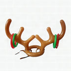 Juego de lanzamiento de anillas con diadema de reno hinchable para Navidad
