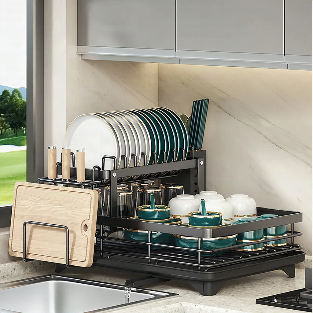 Escurreplatos ajustable – Organizador de cocina compacto y versátil