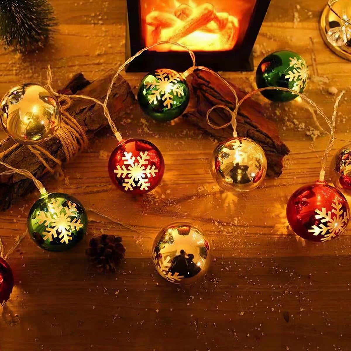 Luces decorativas de Navidad con bolas LED
