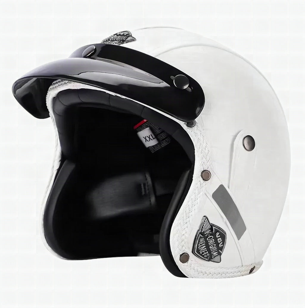Casco de moto retro Kael (abierto 3/4)