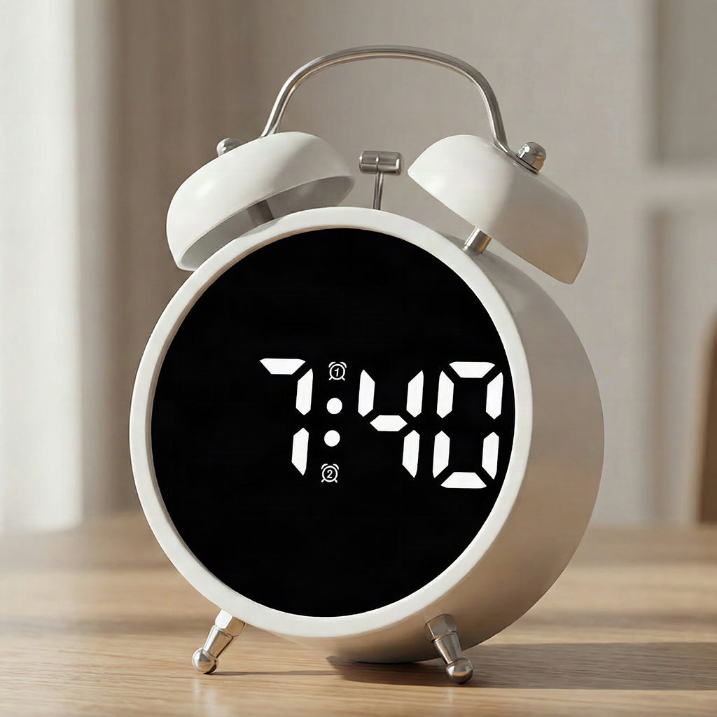 Reloj despertador digital con pantalla grande y función de alarma